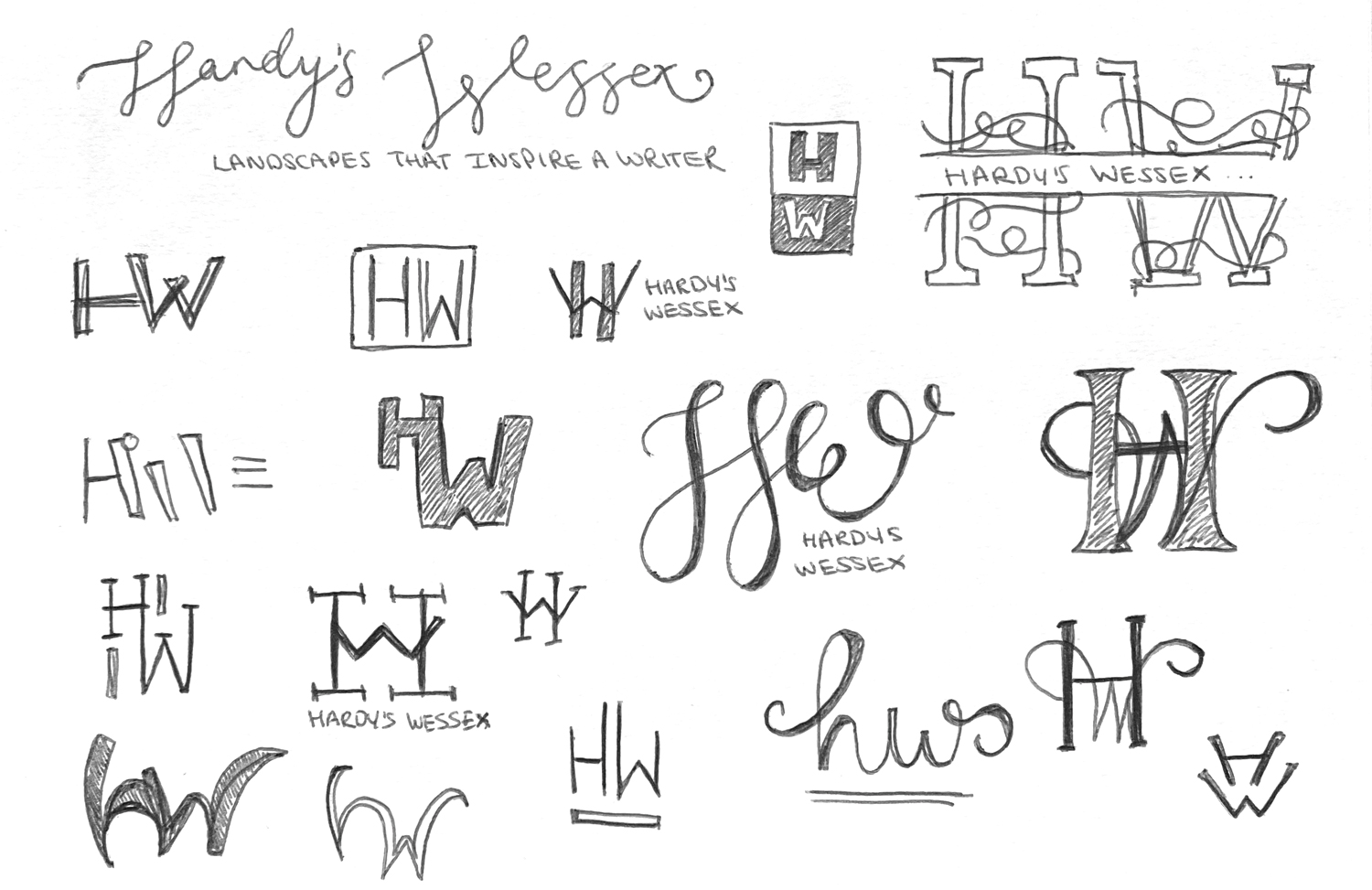 sketches of initial logos