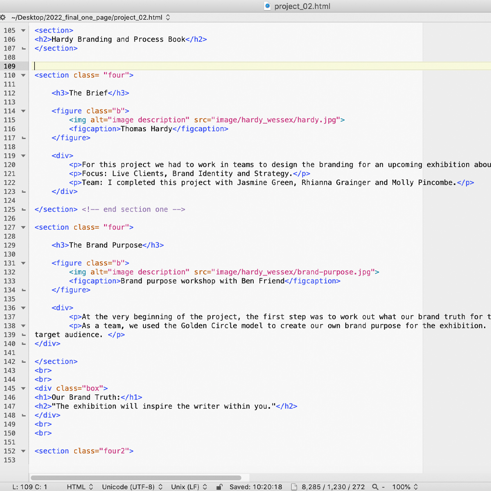 screenshot of html